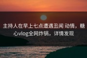 主持人在早上七点遭遇丑闻 动情，糖心vlog全网炸锅，详情发现