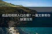 成品短视频入口在哪？一篇文章帮你快速找到