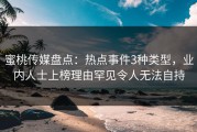 蜜桃传媒盘点：热点事件3种类型，业内人士上榜理由罕见令人无法自持