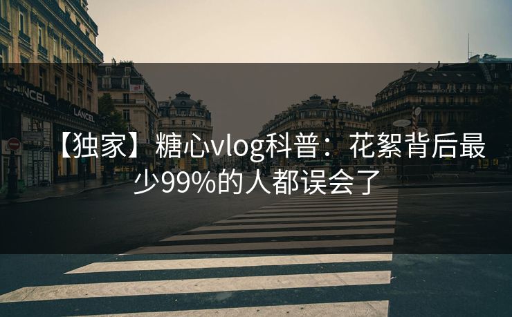 【独家】糖心vlog科普：花絮背后最少99%的人都误会了